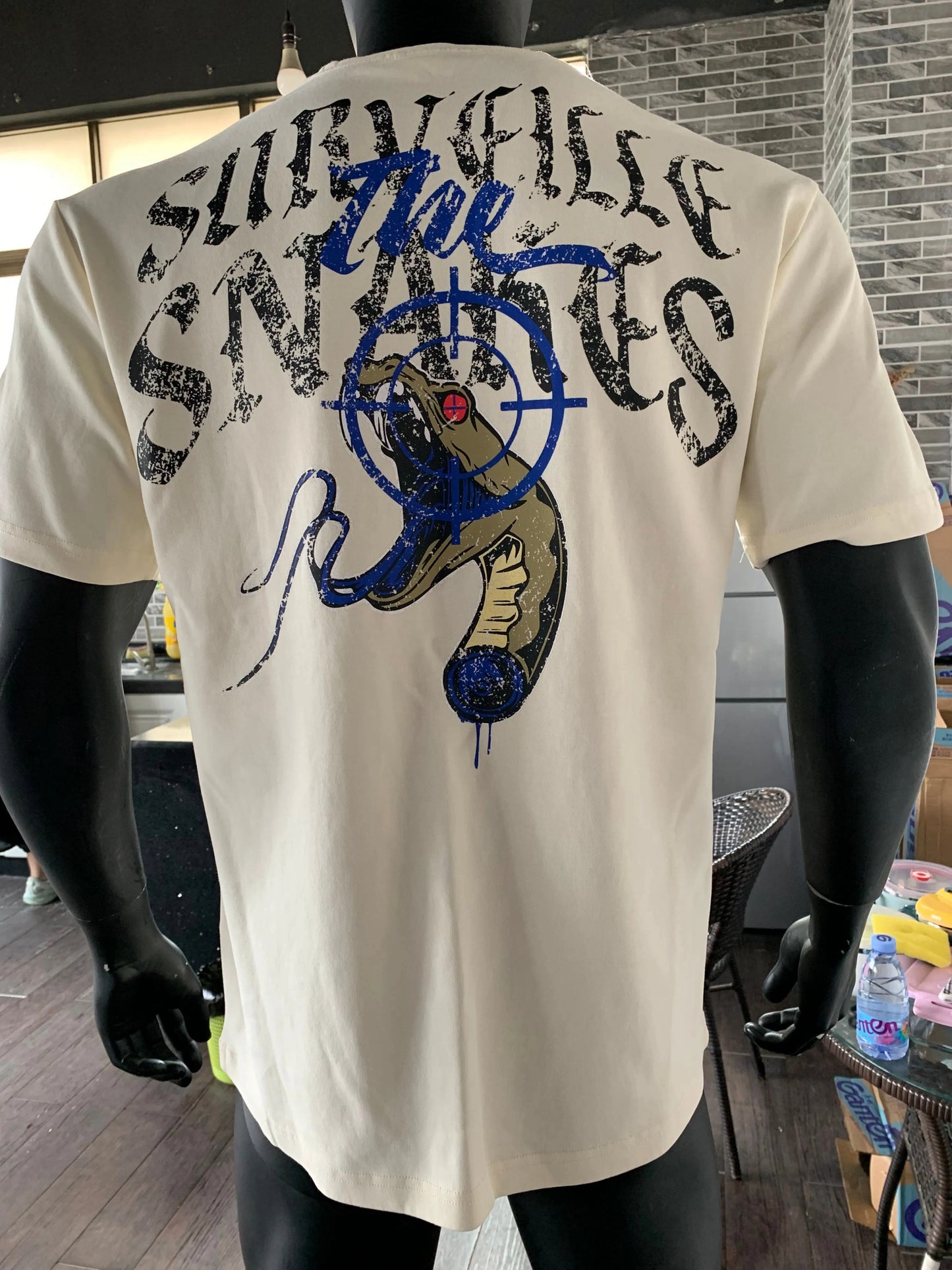 "Dead Eye" Tee (Cream/Blue)