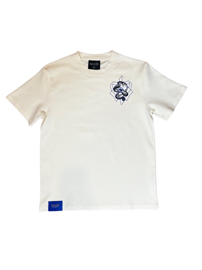 "Dead Eye" Tee (Cream/Blue)