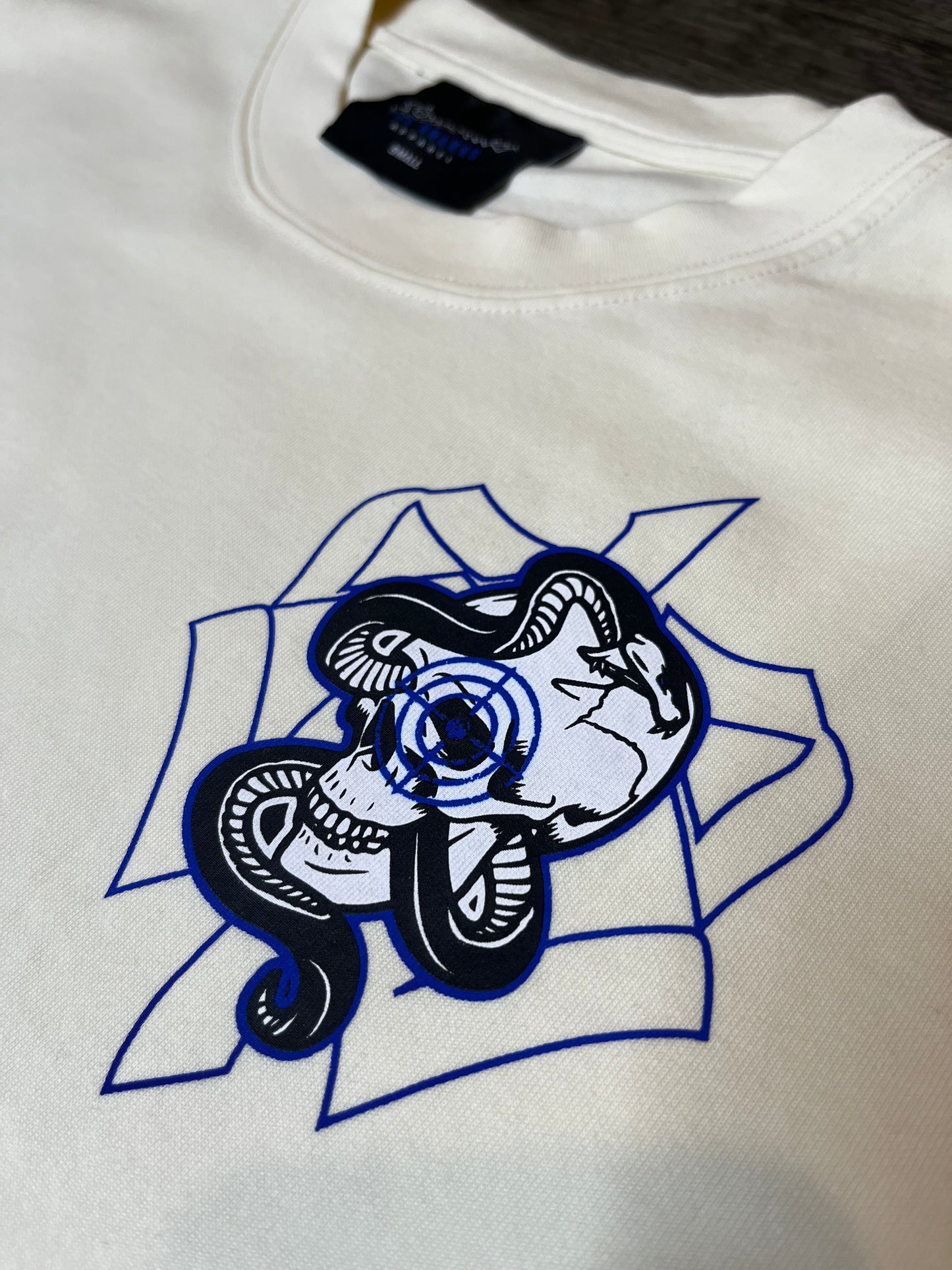 "Dead Eye" Tee (Cream/Blue)