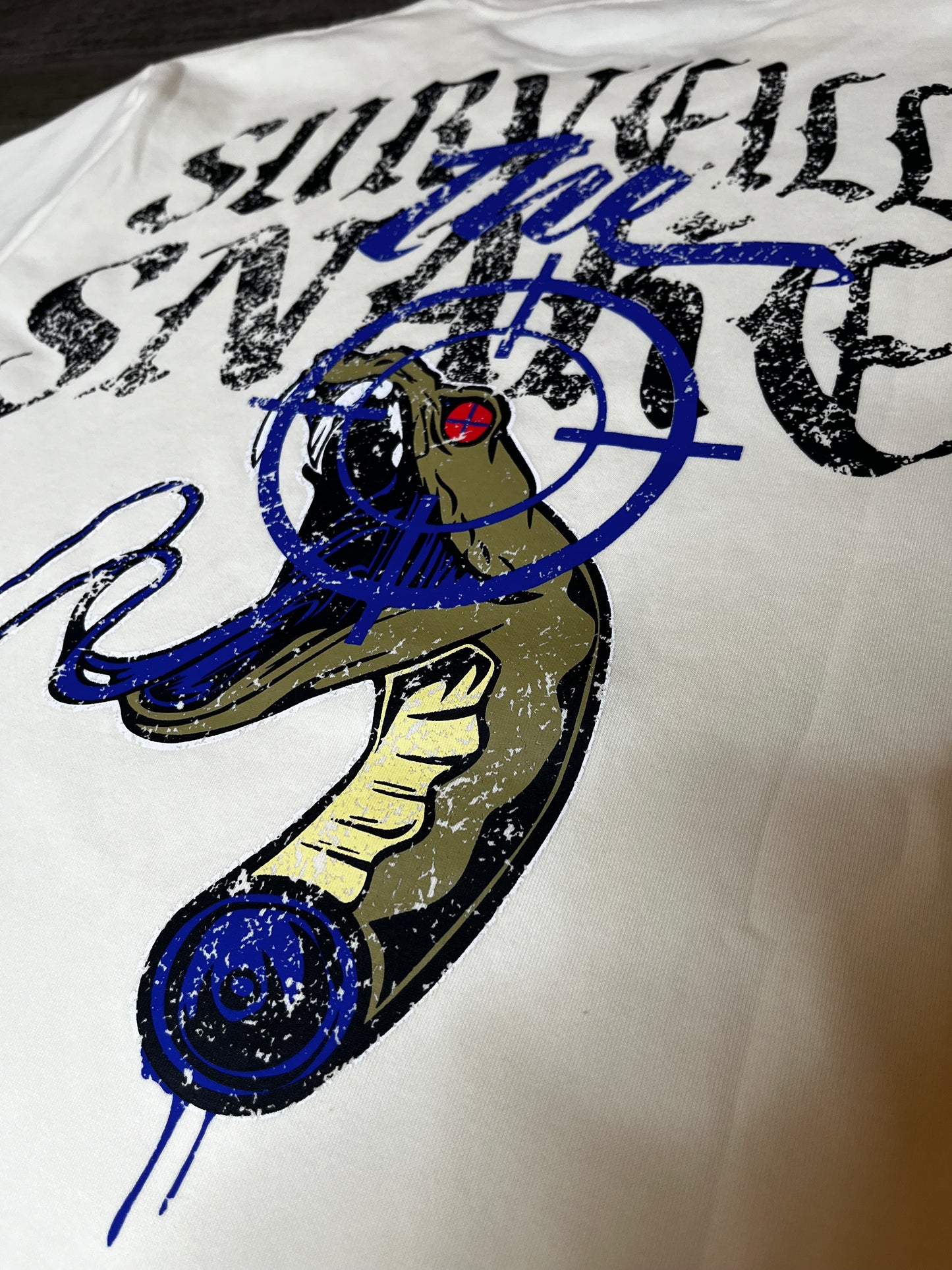 "Dead Eye" Tee (Cream/Blue)